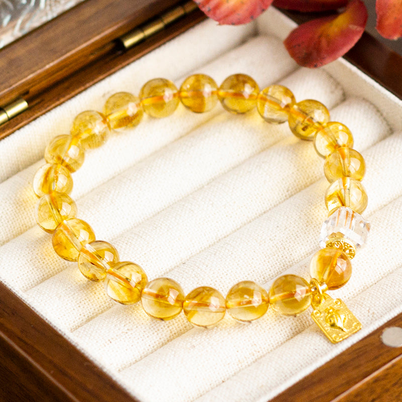 <You's jewelry>Exclusive customized yellow pagoda crystal bracelet（8+）