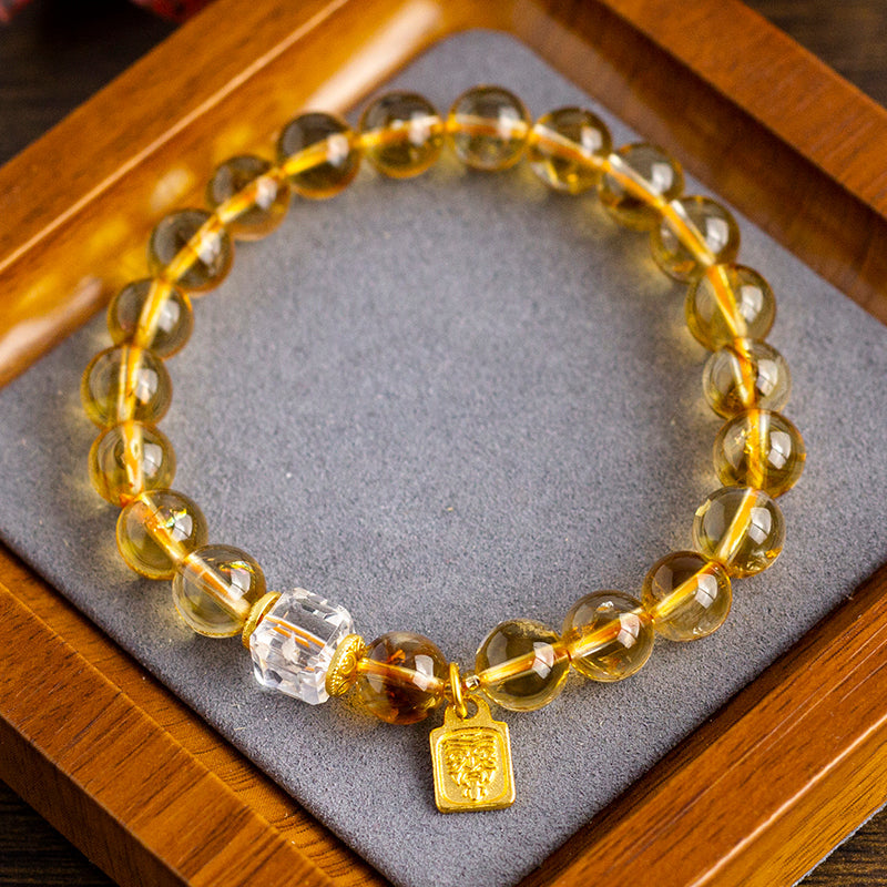 <You's jewelry>Exclusive customized yellow pagoda crystal bracelet（8+）