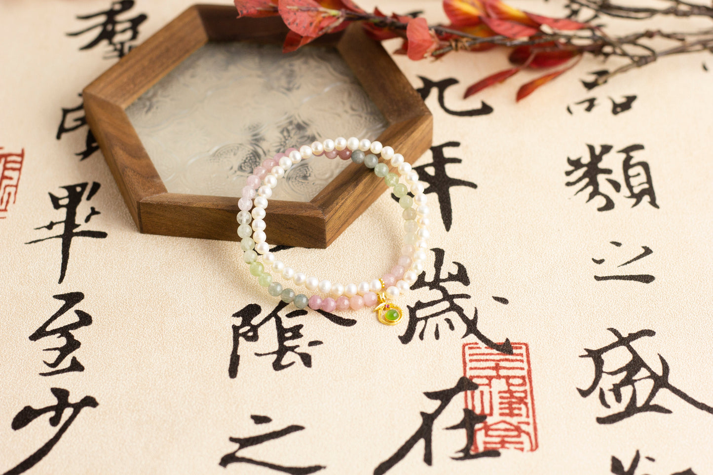 <You's jewelry>Exclusive customized tourmaline pearl bracelet