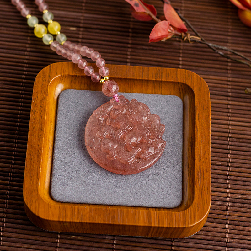 <You's jewelry>Exclusive customized strawberry crystal nine-tail pendant