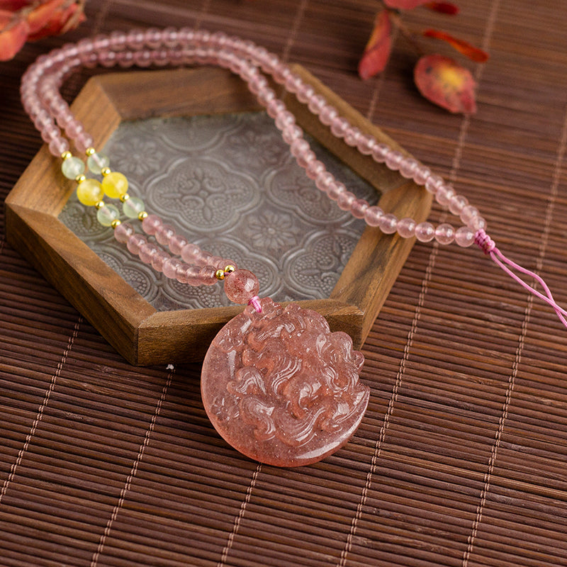 <You's jewelry>Exclusive customized strawberry crystal nine-tail pendant