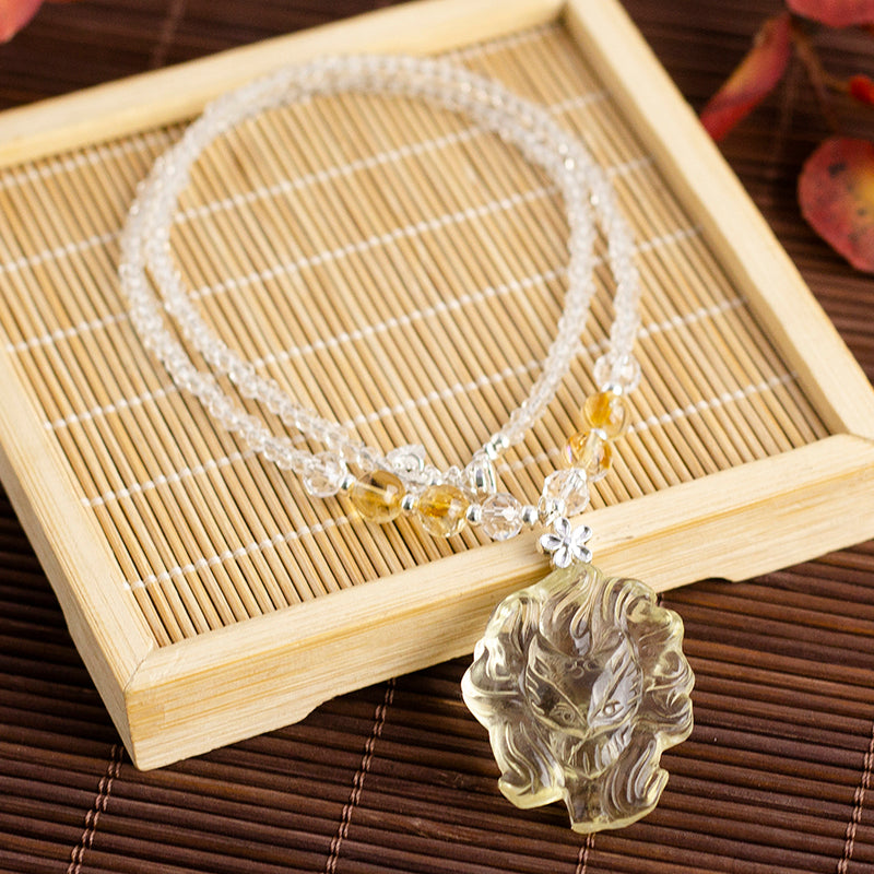 <You's jewelry>Exclusive customized citrine nine-tailed fox pendant