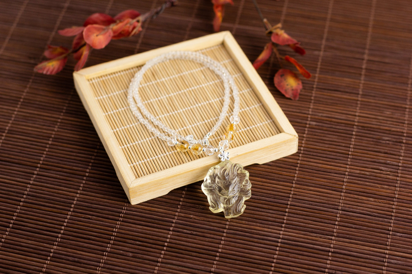 <You's jewelry>Exclusive customized citrine nine-tailed fox pendant