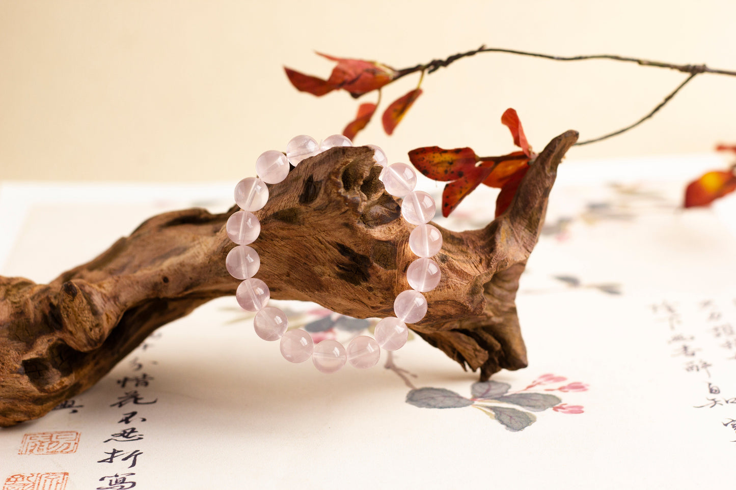 <You's jewelry>Exclusively customized six-pointed star Rose Quartz bracelet（11+）