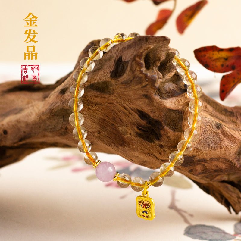 <You's jewelry>Exclusive customized Gold Titanium crystalbracelet（5+）