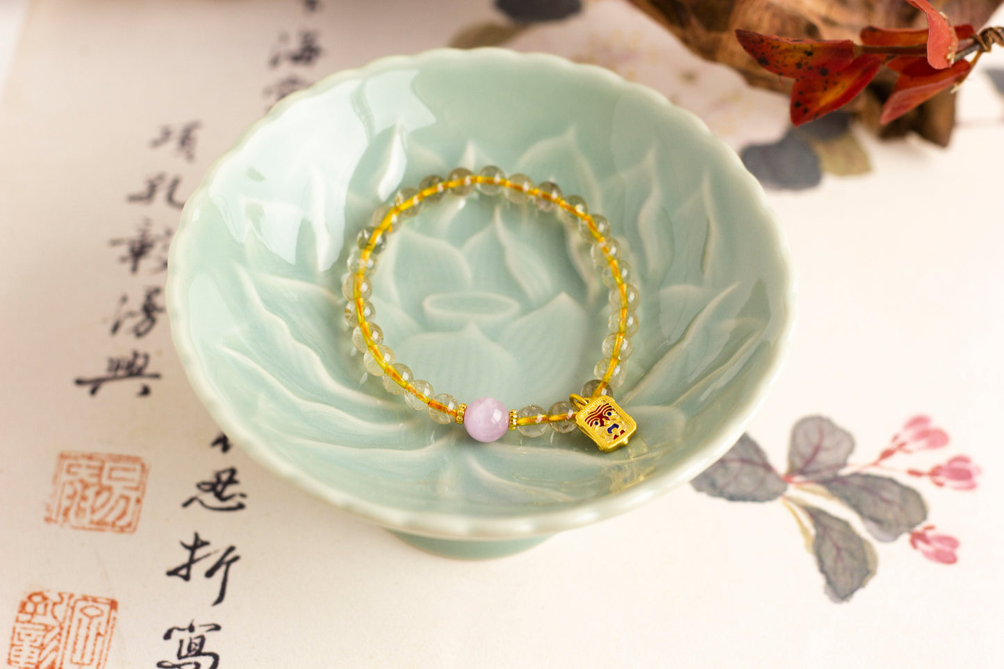 <You's jewelry>Exclusive customized Gold Titanium crystalbracelet（5+）