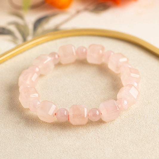 <You's jewelry>Exclusive customized rose quartz sugar cube bracelet