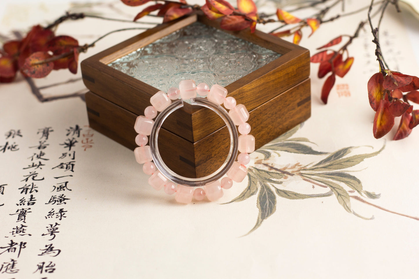 <You's jewelry>Exclusive customized rose quartz sugar cube bracelet