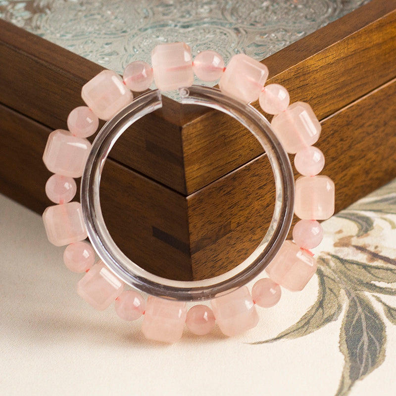 <You's jewelry>Exclusive customized rose quartz sugar cube bracelet