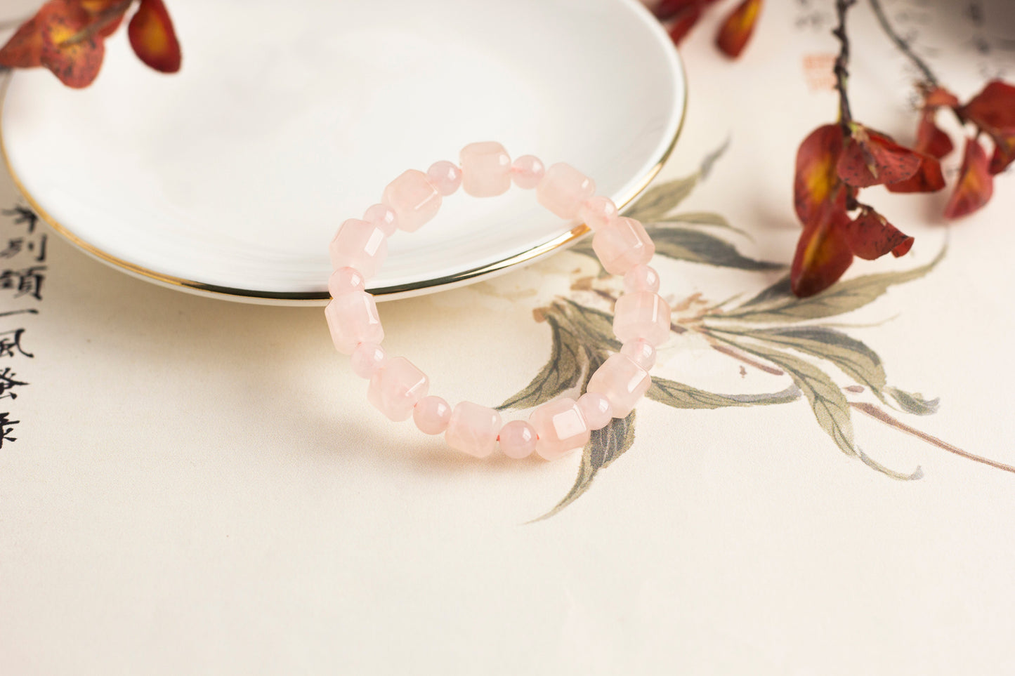 <You's jewelry>Exclusive customized rose quartz sugar cube bracelet