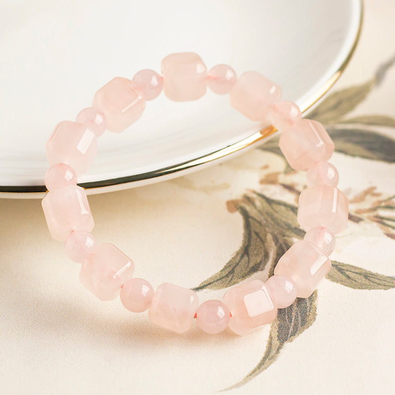 <You's jewelry>Exclusive customized rose quartz sugar cube bracelet