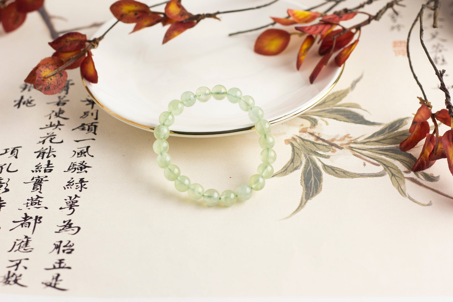 <You's jewelry>Exclusive customized prehnite bracelet (8+)