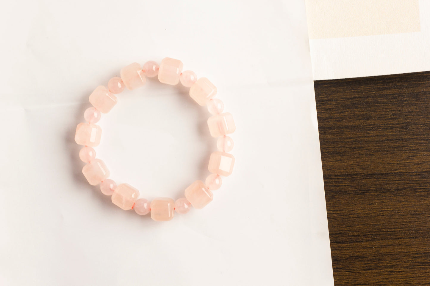 <You's jewelry>Exclusive customized rose quartz sugar cube bracelet