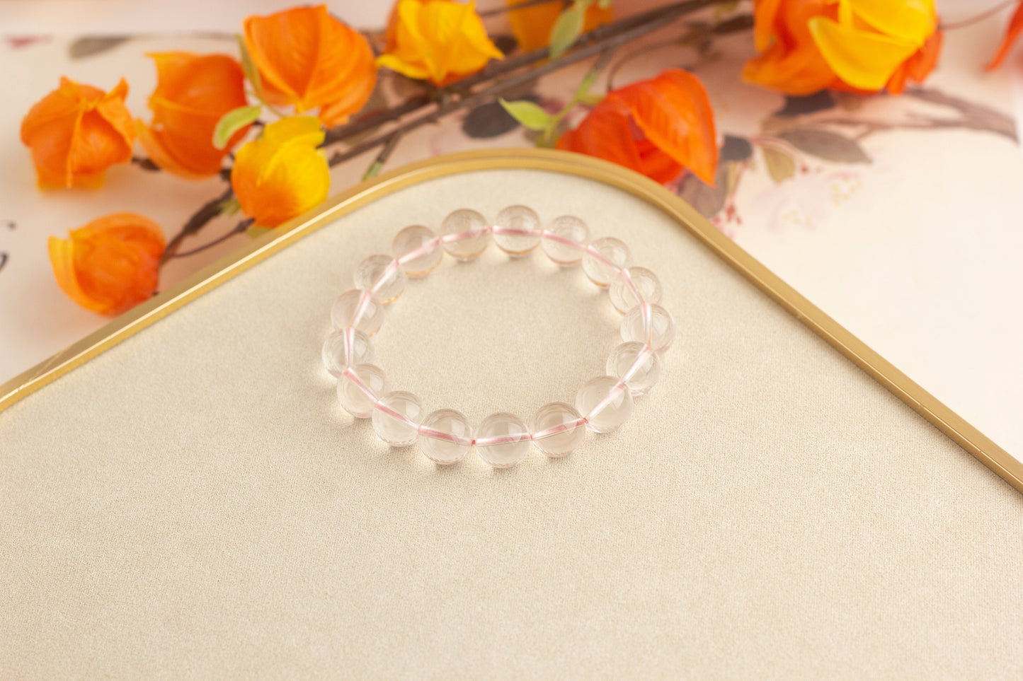 <You's jewelry>Exclusively customized six-pointed star rose quartz bracelet (11+)