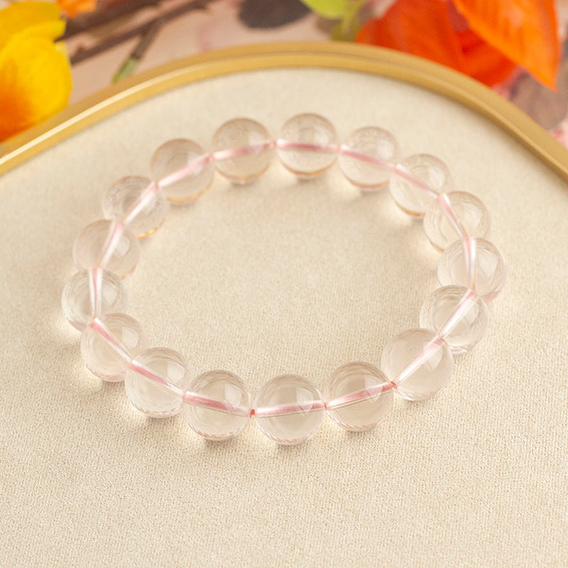 <You's jewelry>Exclusively customized six-pointed star rose quartz bracelet (11+)