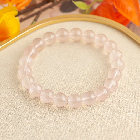 <You's jewelry>Exclusively customized six-pointed star rose quartz bracelet (9+)