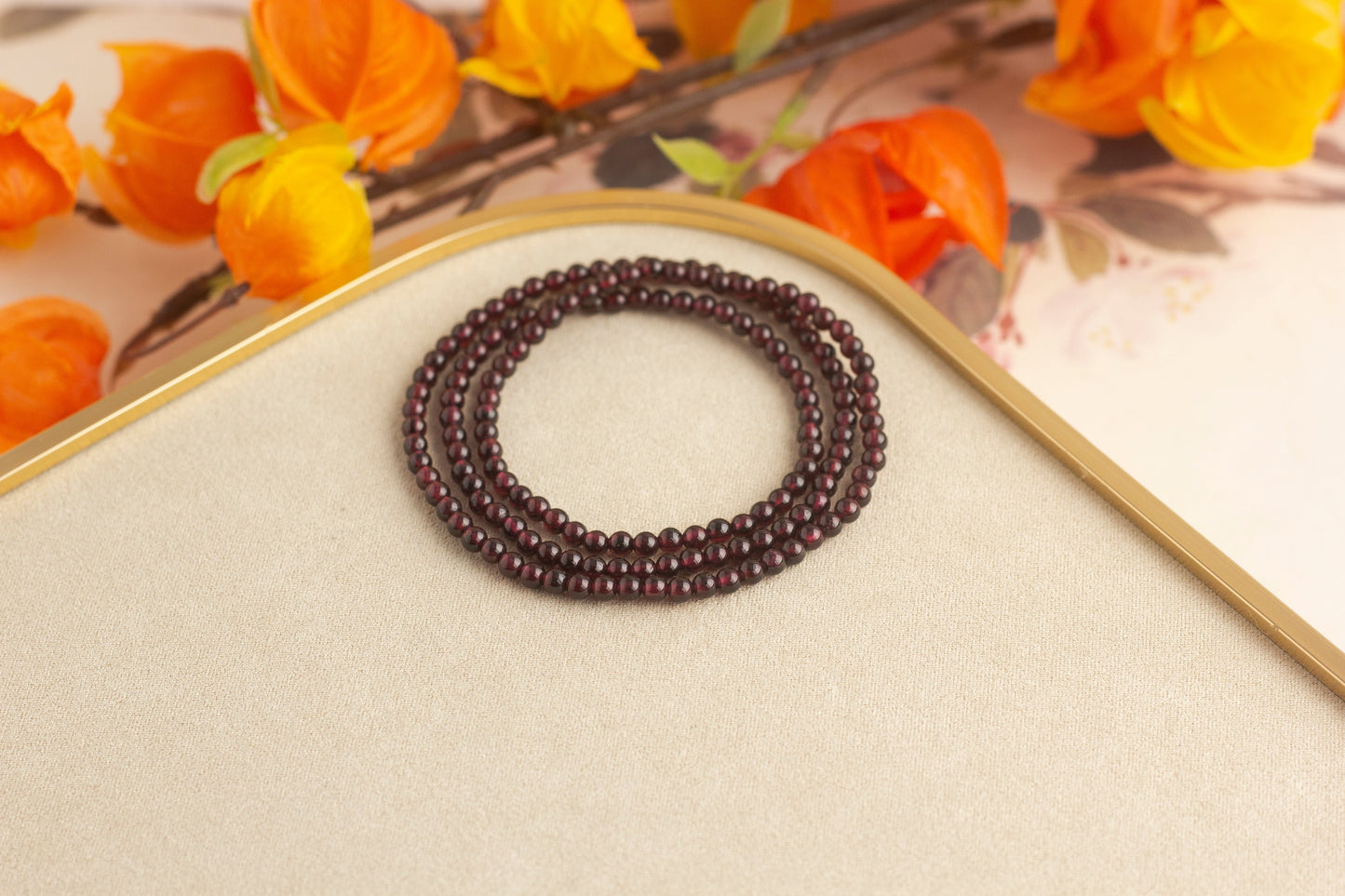 <You's jewelry>Exclusive customized garnet multi-circle bracelet (3+)