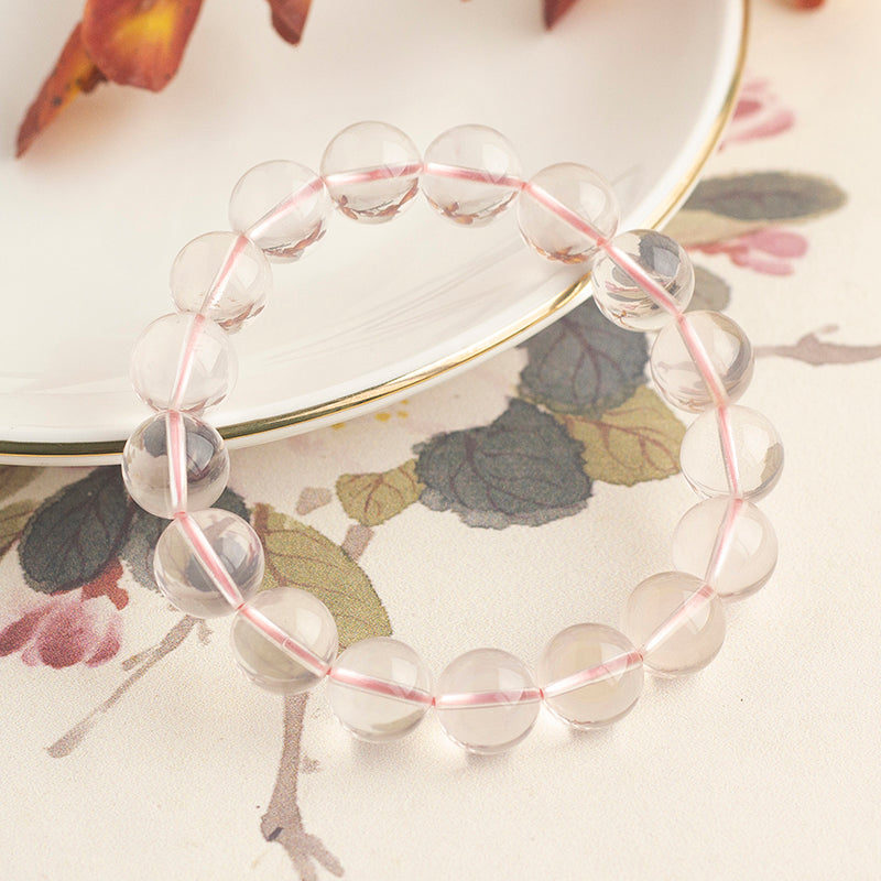 <You's jewelry>Exclusively customized six-pointed star rose quartz bracelet (11+)