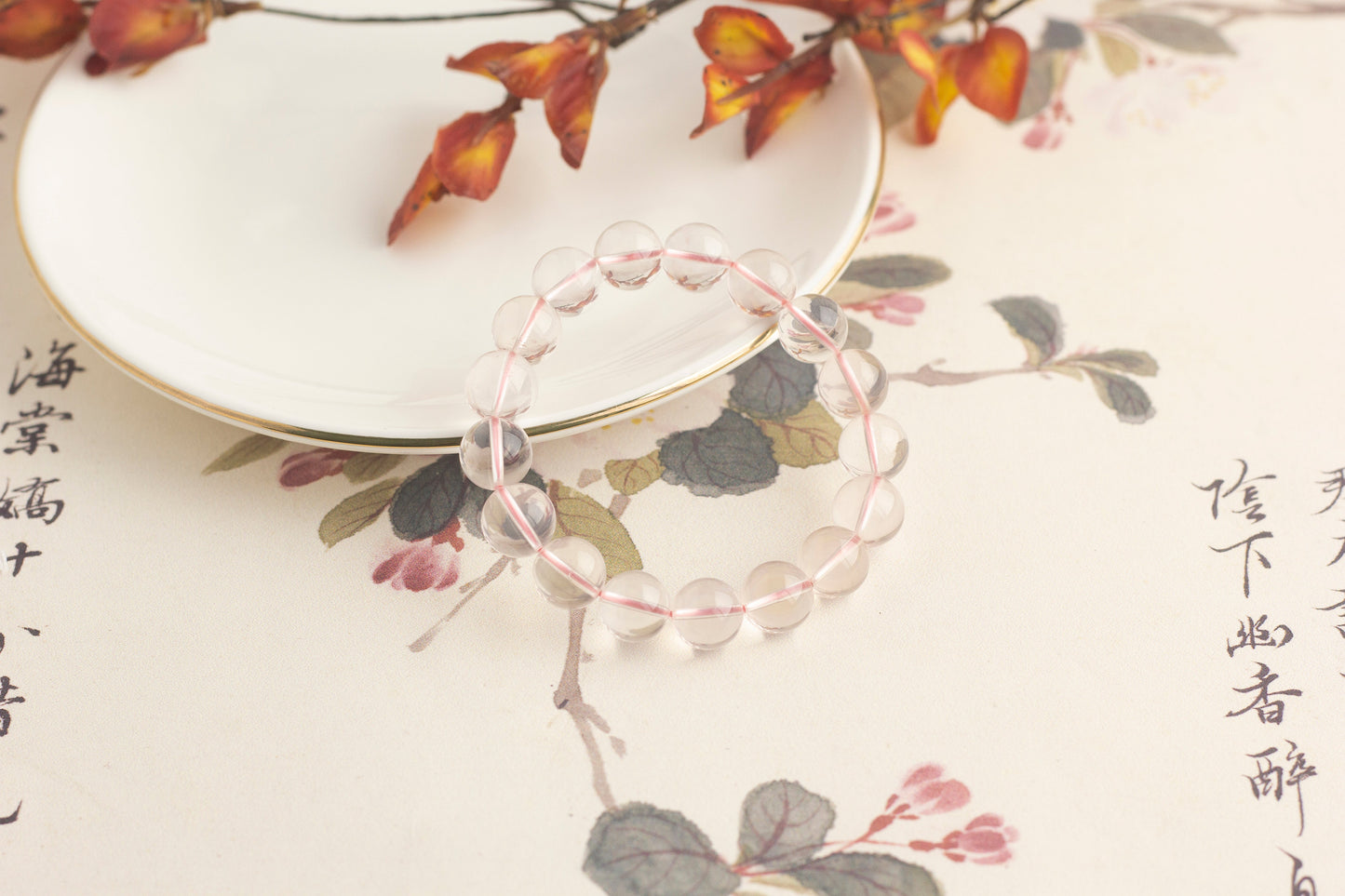 <You's jewelry>Exclusively customized six-pointed star rose quartz bracelet (11+)