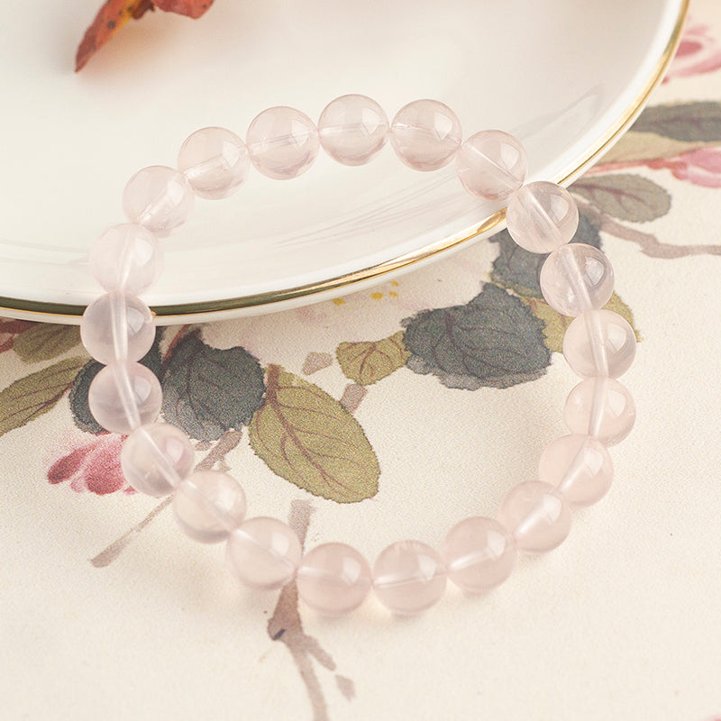 <You's jewelry>Exclusively customized six-pointed star rose quartz bracelet (9+)