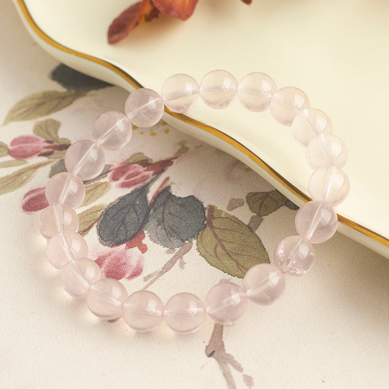 <You's jewelry>Exclusively customized six-pointed star rose quartz bracelet (9+)