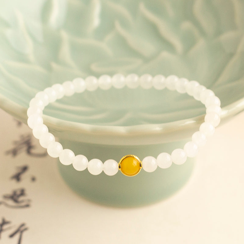 <You's jewelry>Exclusive customized 18K Hetian jade bracelet (5+)