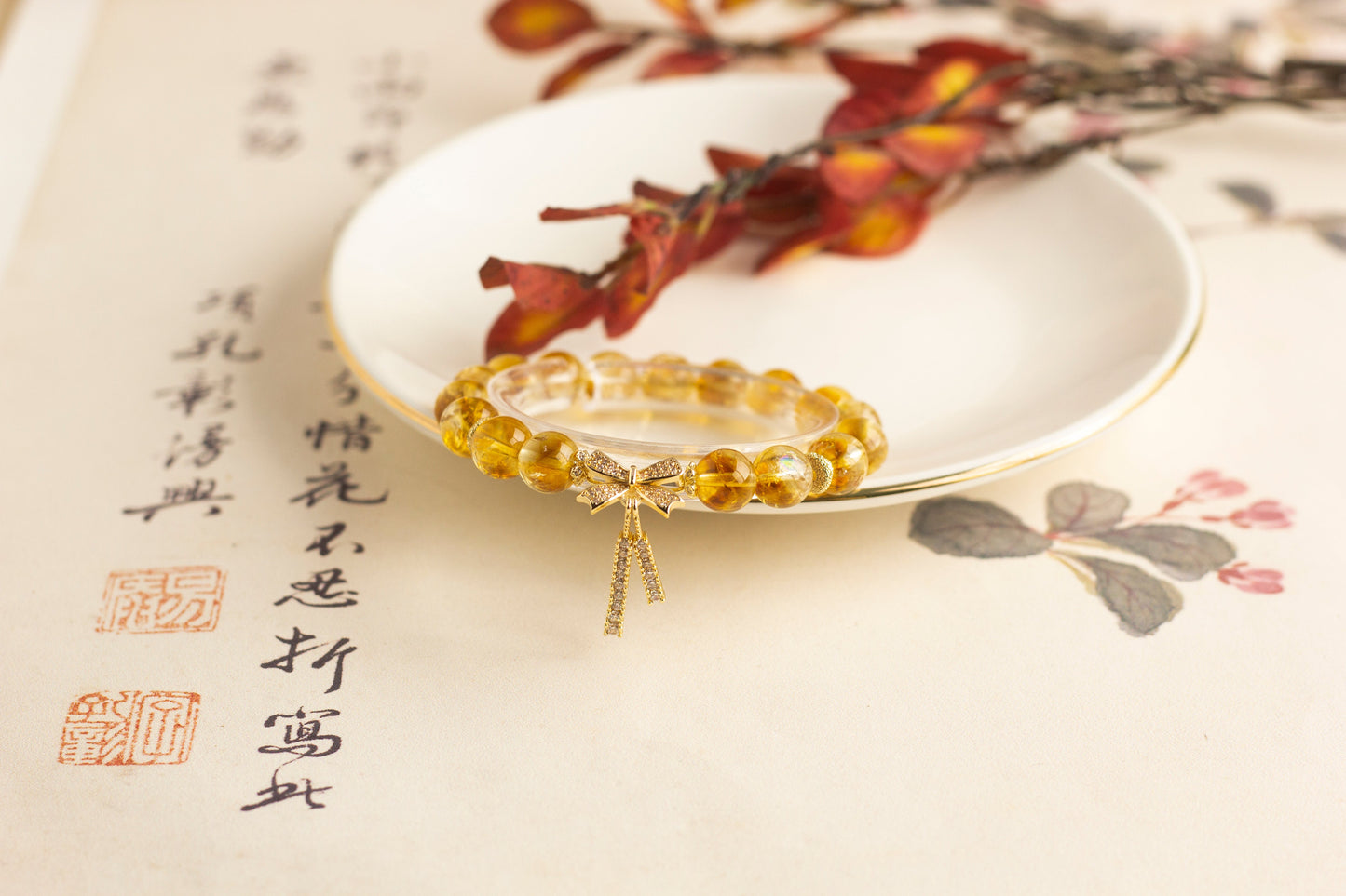 <You's jewelry>Exclusive customized yellow pagoda crystal bracelet (9+)