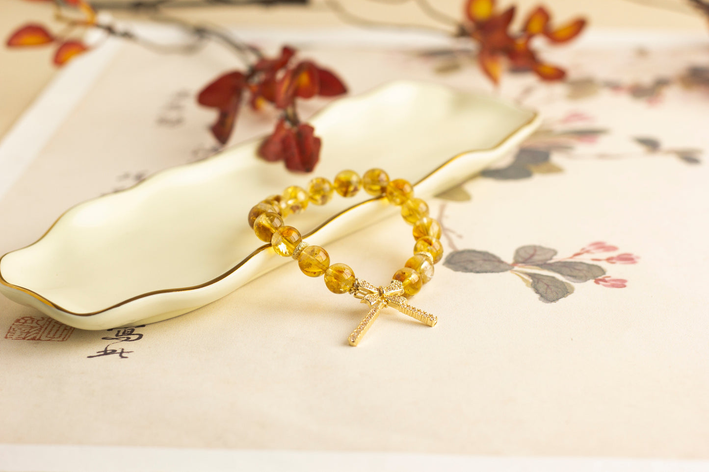 <You's jewelry>Exclusive customized yellow pagoda crystal bracelet (9+)