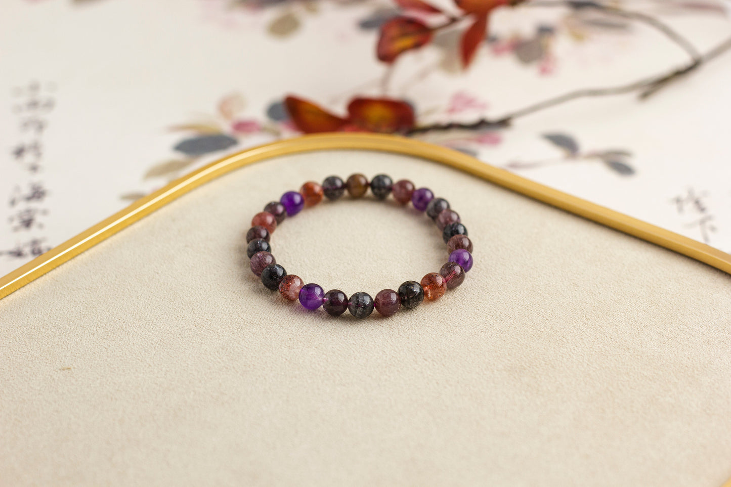 <You's jewelry>Exclusively customized blackcurrant super seven bracelet (6+)