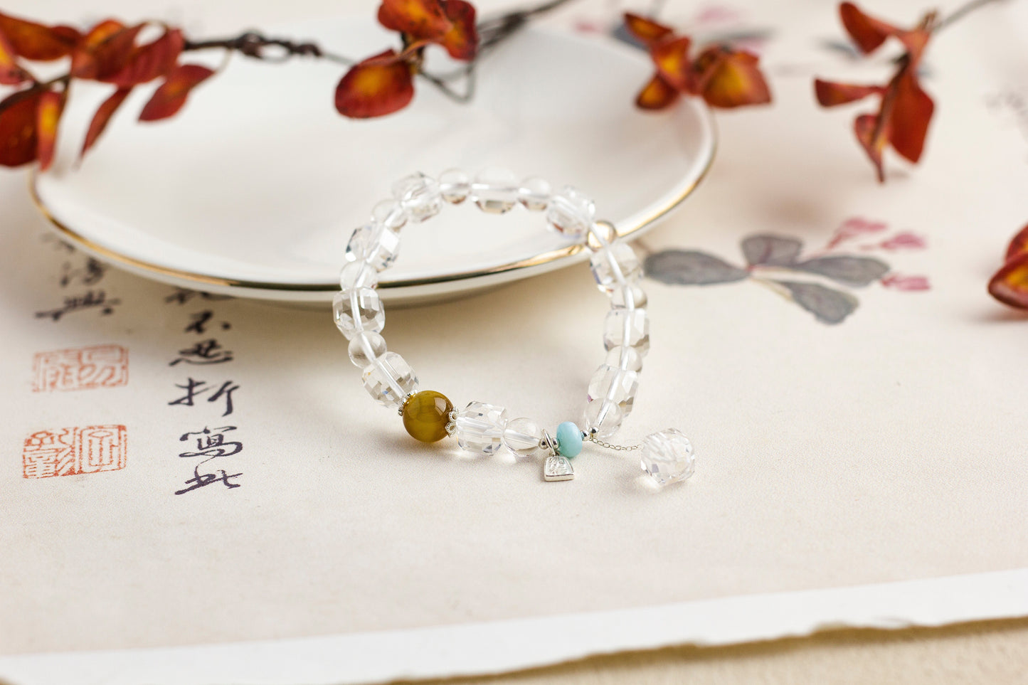 <You's jewelry>Exclusive customized white crystal bracelet (9+)