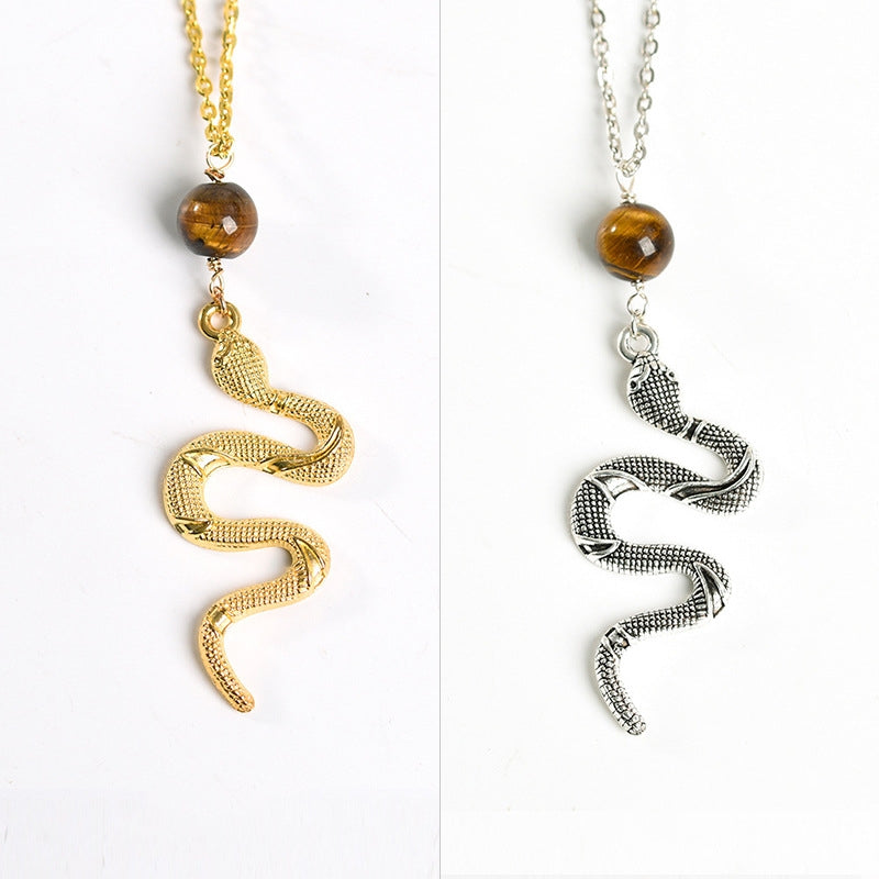 Popular accessories snake crystal necklace personalized fashion retro snake pendant sweater chain