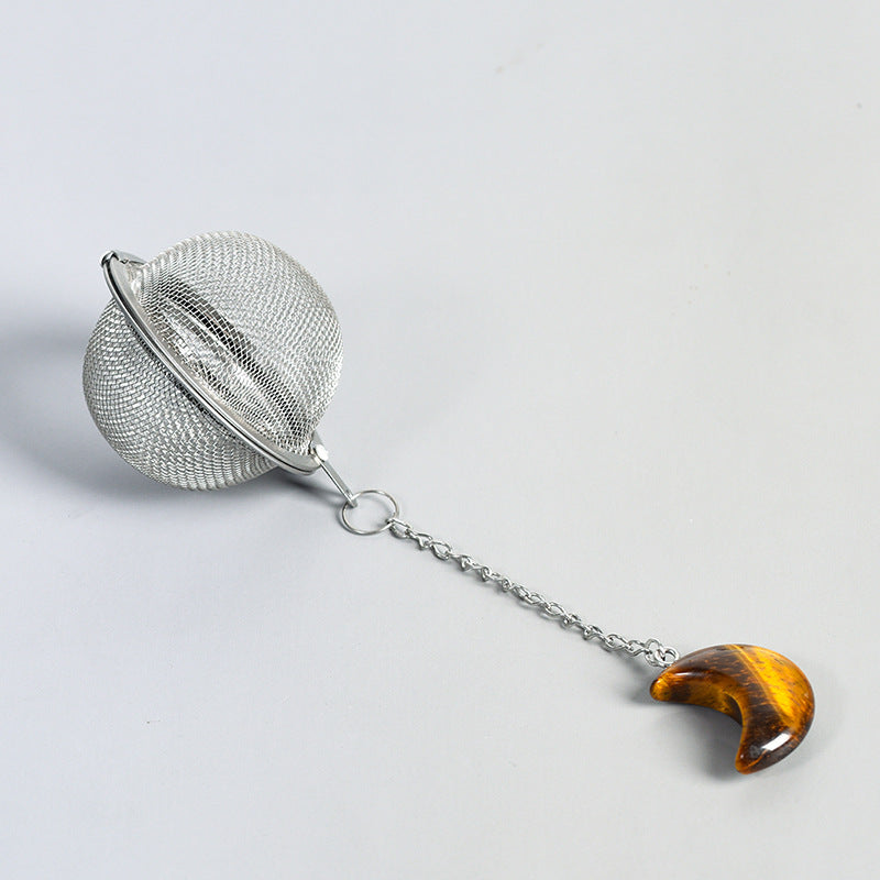 Crystal Moon Mesh Chain Stainless Steel Tea Strainer Soup Weibao Tea Maker Hot Pot Marinade Filter Mixing Ball