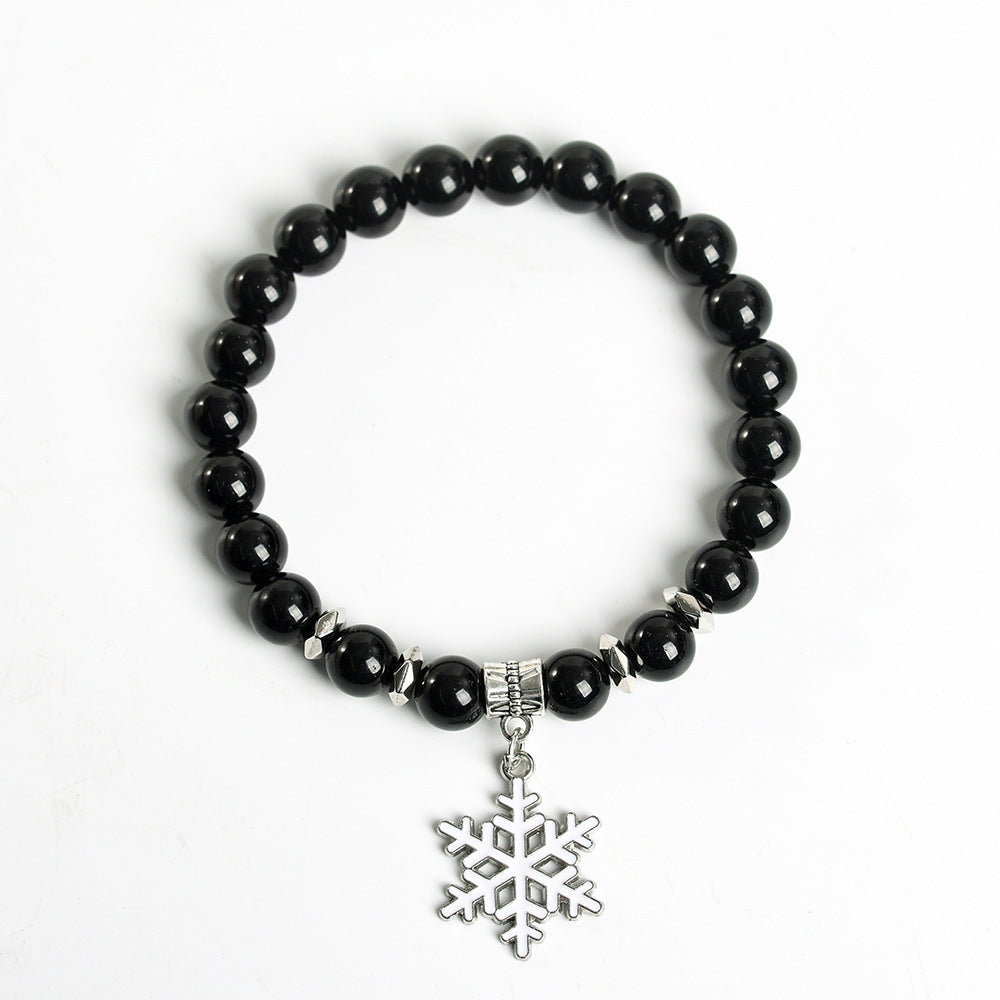 Christmas series creative Christmas cute snowflake crystal creative Christmas bracelet trendy high-end bracelet