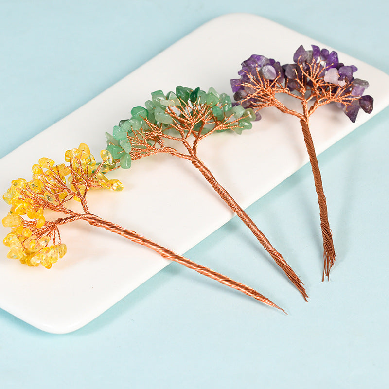 Crystal tree branch accessories, crystal tree ornaments, handicrafts, amethyst crystal tree, home office desk