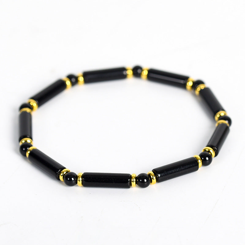 New Fashion Personalized Square Bead Bracelet Fashionable Retro Braided Leather Bracelet Ornament