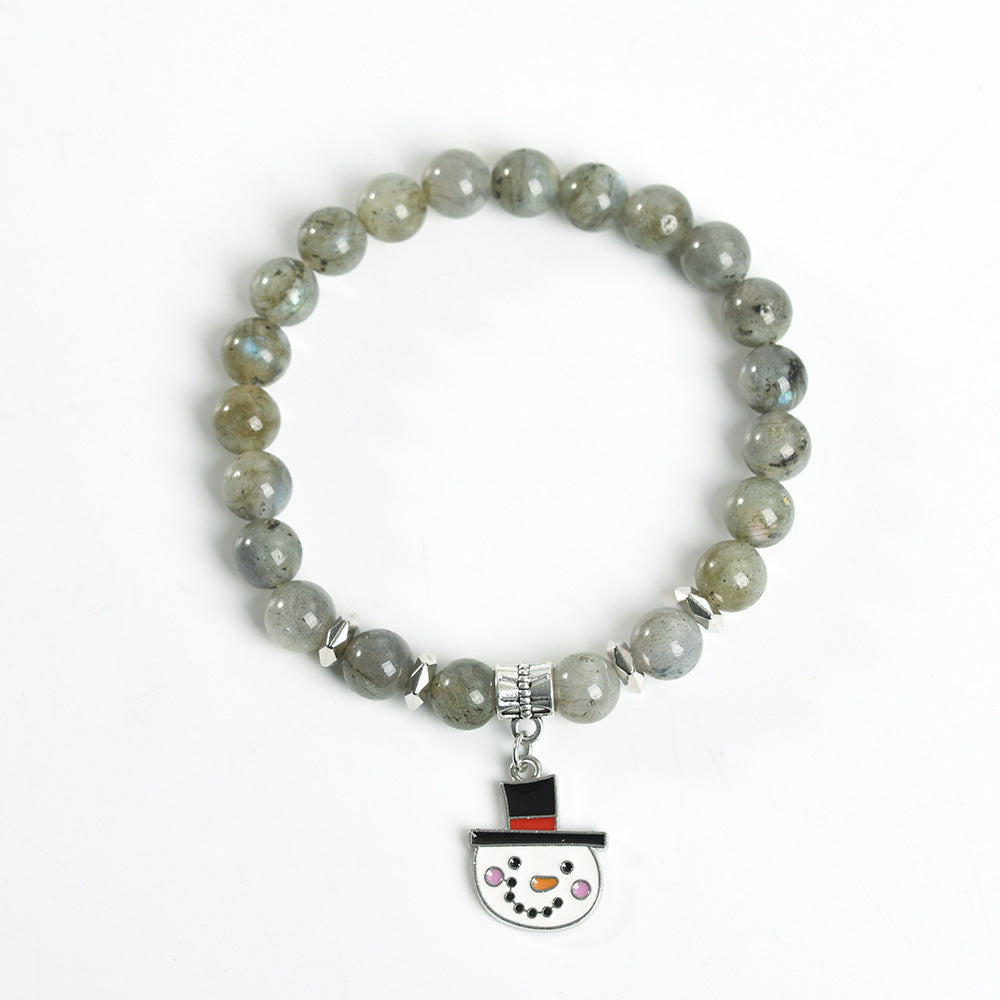 Christmas series of cute snowman crystal creative Christmas bracelets, trendy and high-end bracelets