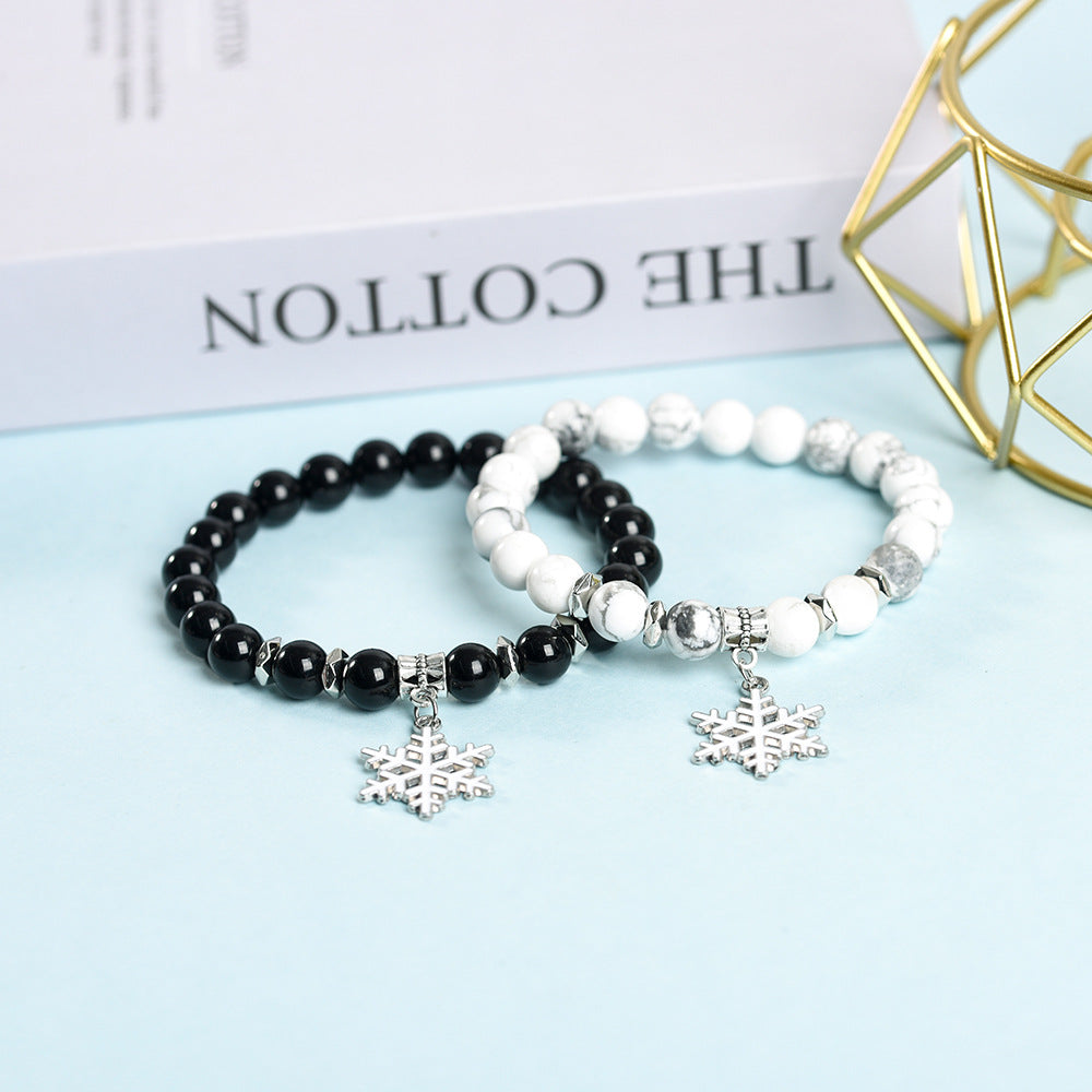 Christmas series creative Christmas cute snowflake crystal creative Christmas bracelet trendy high-end bracelet