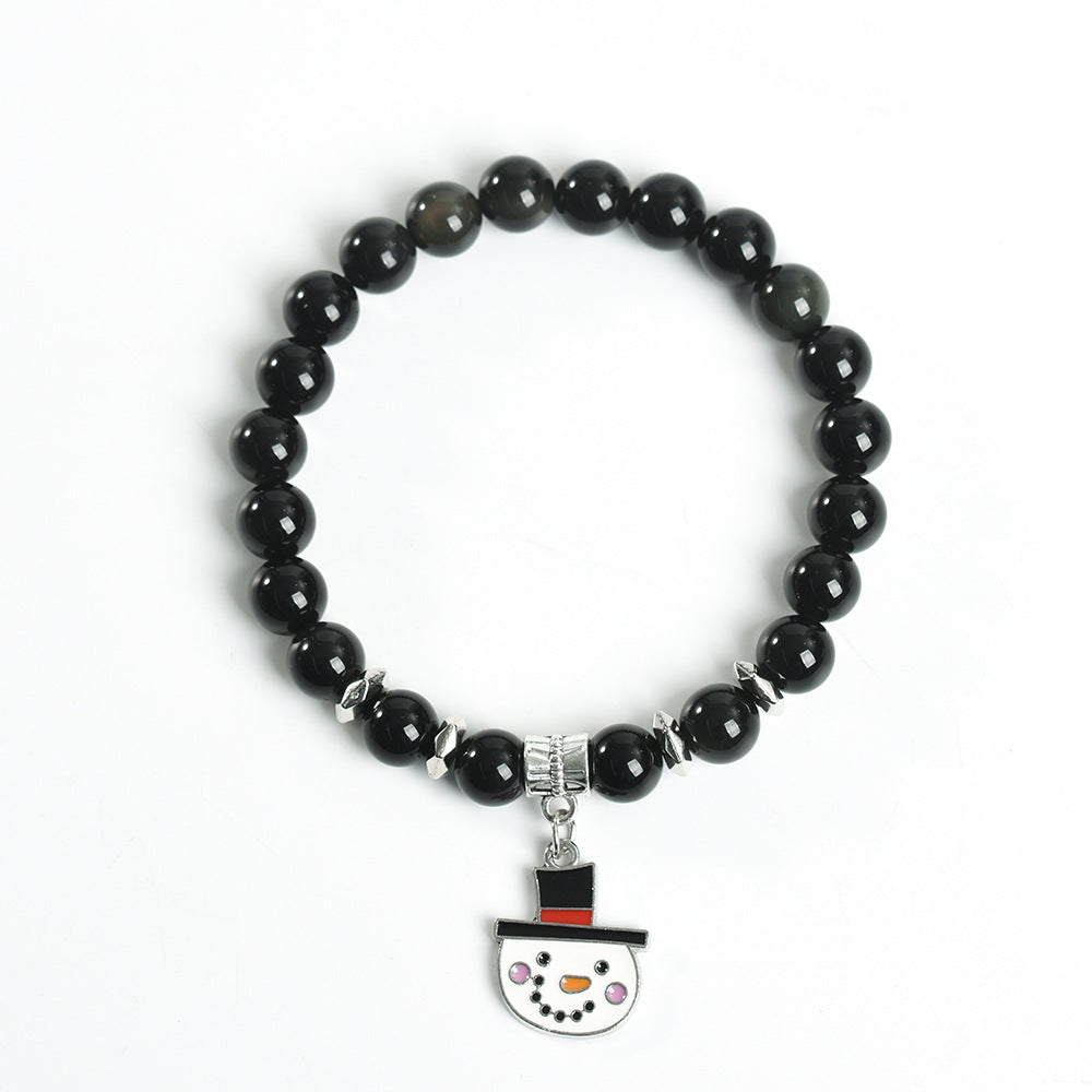 Christmas series of cute snowman crystal creative Christmas bracelets, trendy and high-end bracelets