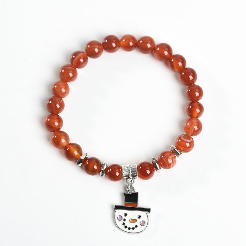 Christmas series of cute snowman crystal creative Christmas bracelets, trendy and high-end bracelets