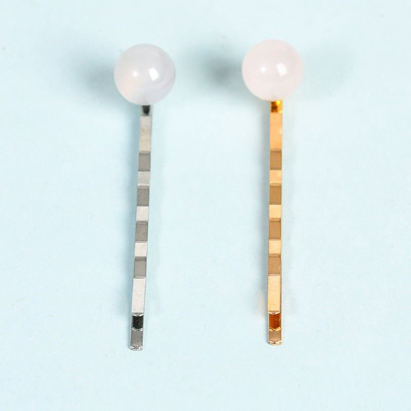 Design sense niche crystal raw stone crystal ball beads new Chinese style heavy industry hair clip personality simple elegant retro hair fork