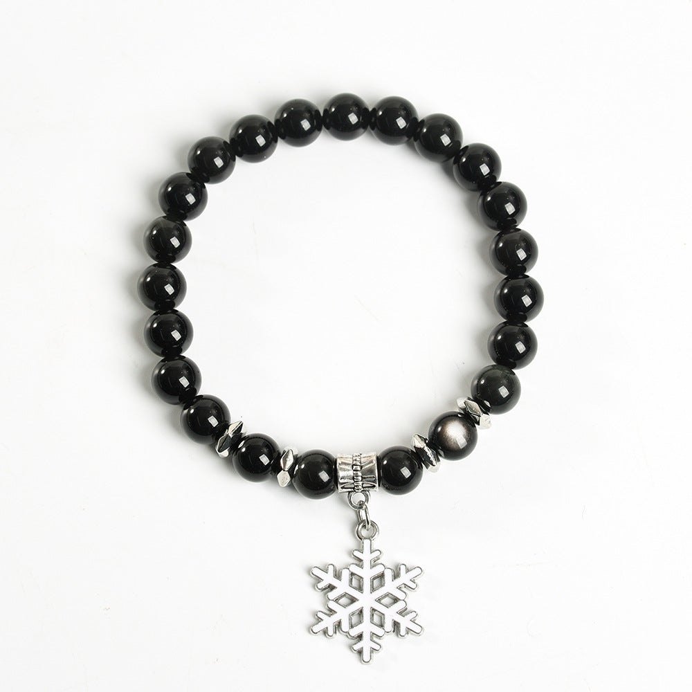 Christmas series creative Christmas cute snowflake crystal creative Christmas bracelet trendy high-end bracelet