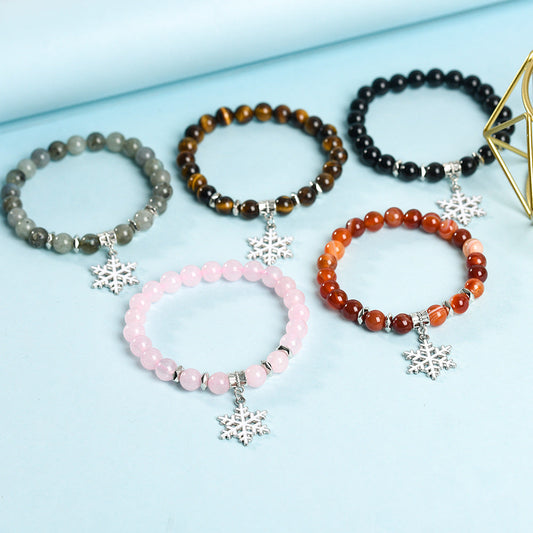 Christmas series creative Christmas cute snowflake crystal creative Christmas bracelet trendy high-end bracelet