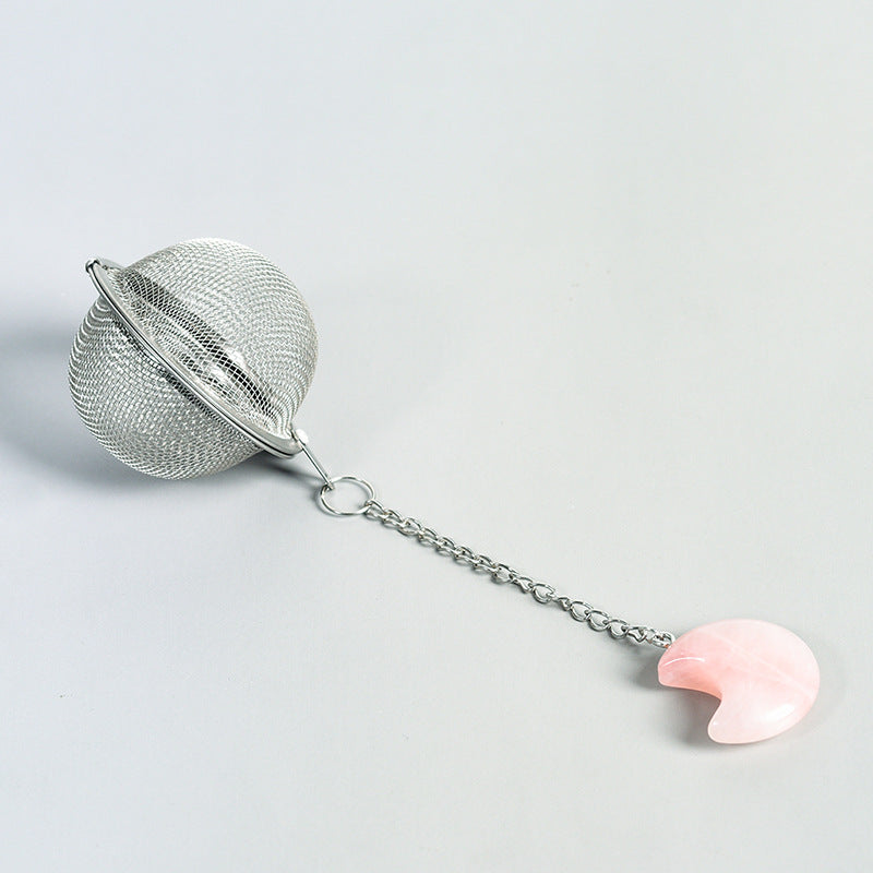 Crystal Moon Mesh Chain Stainless Steel Tea Strainer Soup Weibao Tea Maker Hot Pot Marinade Filter Mixing Ball