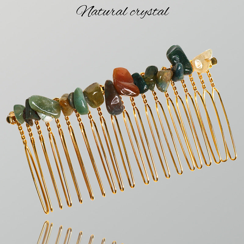 Gravel crystal hair comb holiday gift hair hoop headband comb hair accessories crown hand-tied headband