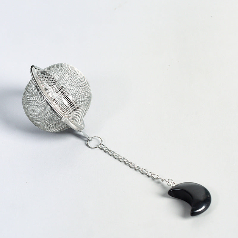 Crystal Moon Mesh Chain Stainless Steel Tea Strainer Soup Weibao Tea Maker Hot Pot Marinade Filter Mixing Ball