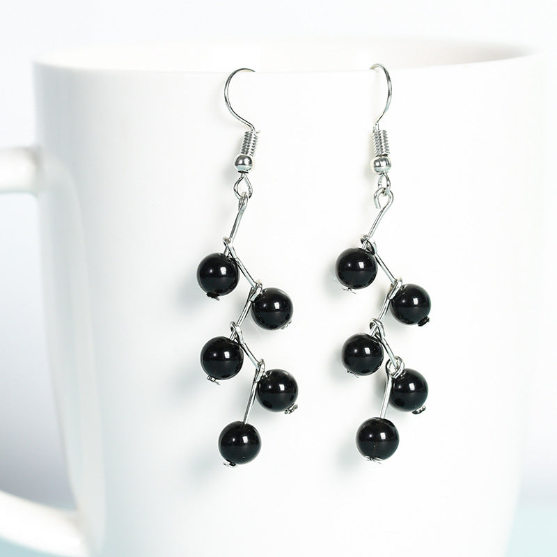 Best Selling Natural Crystal Mixed Crystal Grape Earrings Creative Simple Women's Handmade Earrings