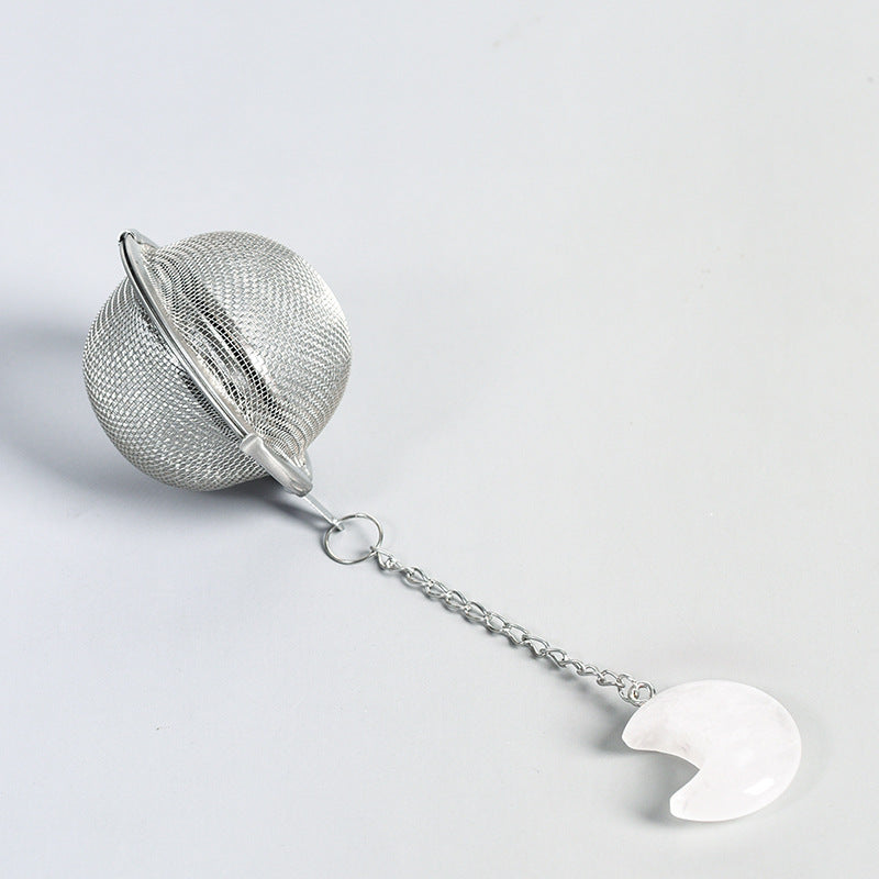 Crystal Moon Mesh Chain Stainless Steel Tea Strainer Soup Weibao Tea Maker Hot Pot Marinade Filter Mixing Ball