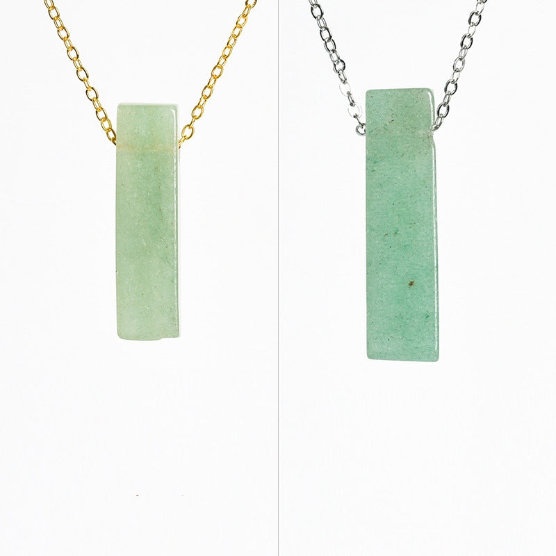 Natural crystal agate irregular flat long necklace and long pendant