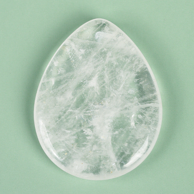 Natural jade drop-shaped massage stone energy crystal